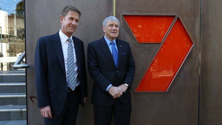 Seven chairman Kerry Stokes, right, is standing by his chief executive, Tim Worner.  Photo: Dom Lorrimer