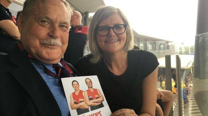 Mostyn with another footy force in both Melbourne and Sydney, Ron Barassi. Photo: Supplied