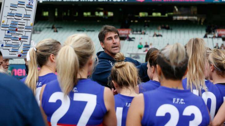 Talking time: Craig Starcevich is coach of the women’s Western Bulldogs side.  Photo: AFL Media
