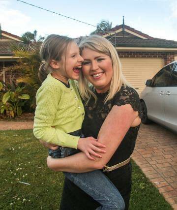 Refused entry: Melissa Smith and her daughter Lily.   Photo: Adam McLean
