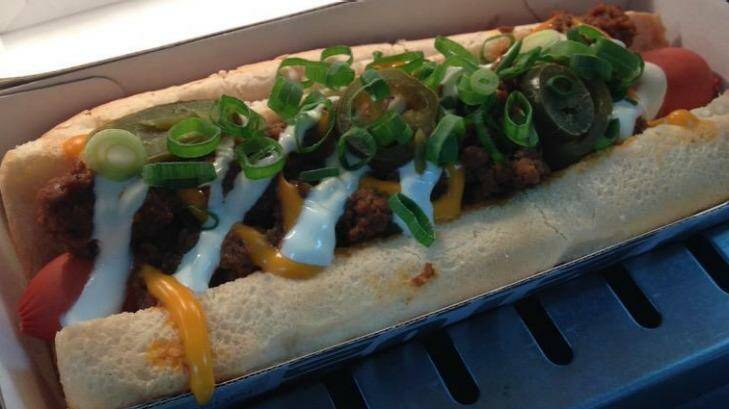 The hot dog served up at Domain Stadium in 2015 will be slightly pricier than the industry average. Photo: Cat Erpiller / Twitter