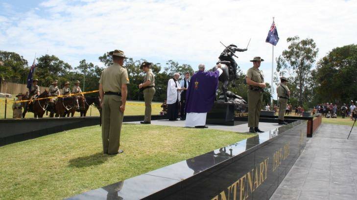 The ceremony for the dedication of the ANZAC memorial. Photo: Hervey Bay RSL Sub Branch