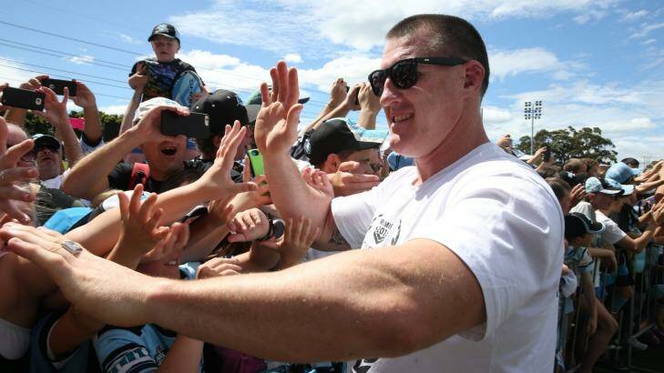 Still good enough for Roos: Paul Gallen meets Cronulla fans on Monday. Photo: Louise Kennerley