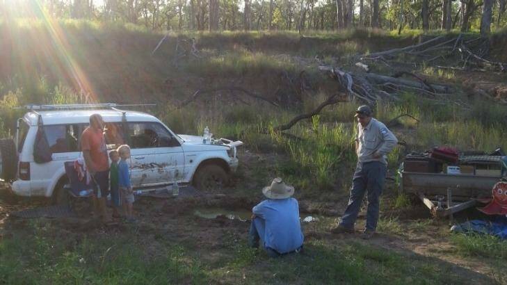 Steven Van Lonkhuyzen and his sons were found at Expedition National Park where they were stranded for 11 days. Photo: Queensland Police
