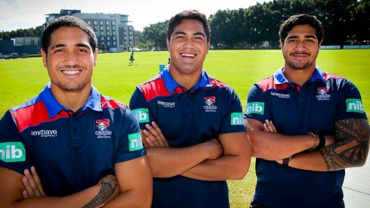 Stayed with the Knights: Sione, Pat and Chanel Mata'utia backed out of a deal with the Bulldogs. Photo: Ryan Osland
