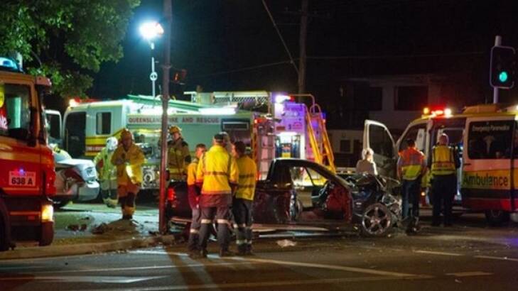 An unborn baby was killed in a crash at Marsden. Photo: Nine New Brisbane/Twitter