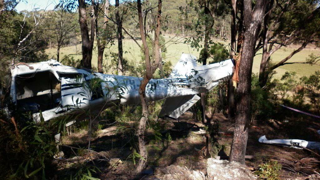 The plane wreckage at Putty. Photo: Supplied.