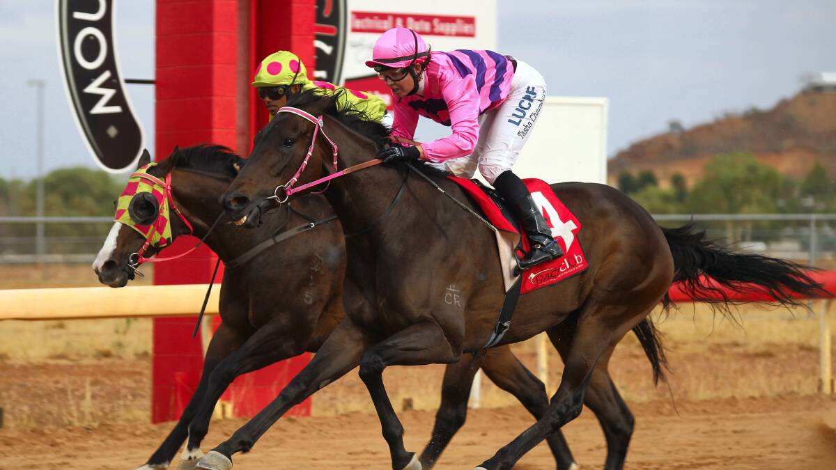 Tash Chambers rides Miatoko to victory in Mount Isa last weekend. She has a strong book of rides in Pentland tomorrow.