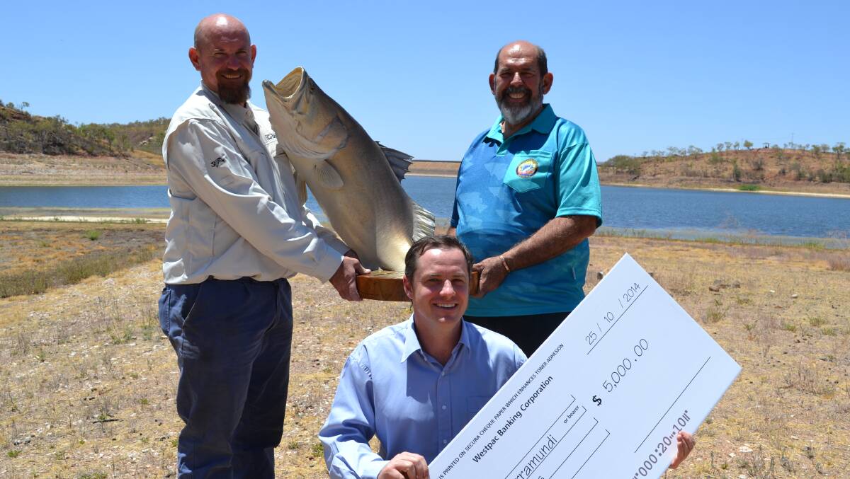 ICONIC OUTBACK EVENT: Major sponsor Dave Clancy with event manager 
Steve Farnsworth and Mount Isa Water Board chief executive Stephen Farrelly.

