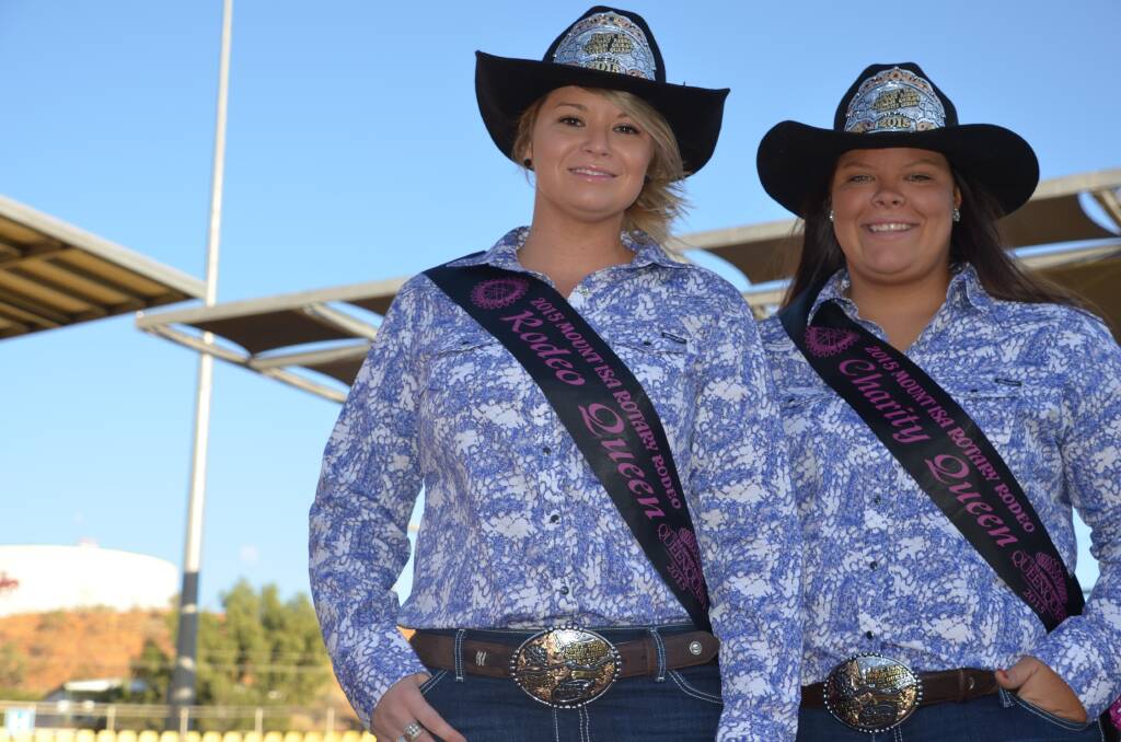 CROWNED: Congratulations to Whitney Dickson, the 2015 Mount Isa Rotary Rodeo Charity Queen and Sharnee Lloyd,  the 2015 Mount Isa Rotary Rodeo Queen. 