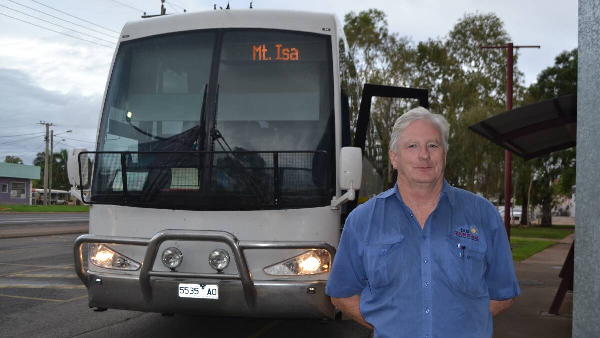 TICKETS PLEASE: Bus driver Mike McNeill, who works for Bus Queensland, which won the state government grant to service the North West region.