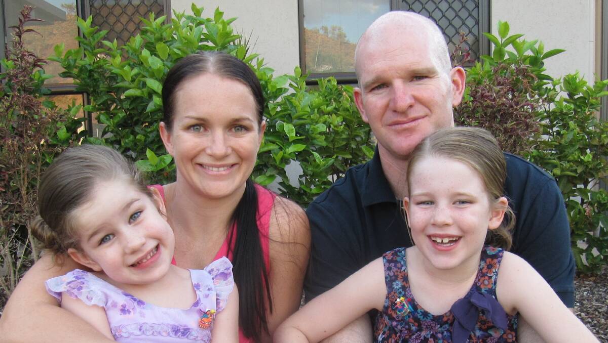 Simon Tayler with wife Michelle and children Jessie, 5, and Jordan, 7.