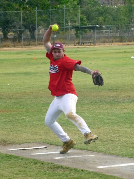 POWER PITCH: Jayson Morgan (Red Devils A grade) fires down a pitch on Saturday afternoon.
