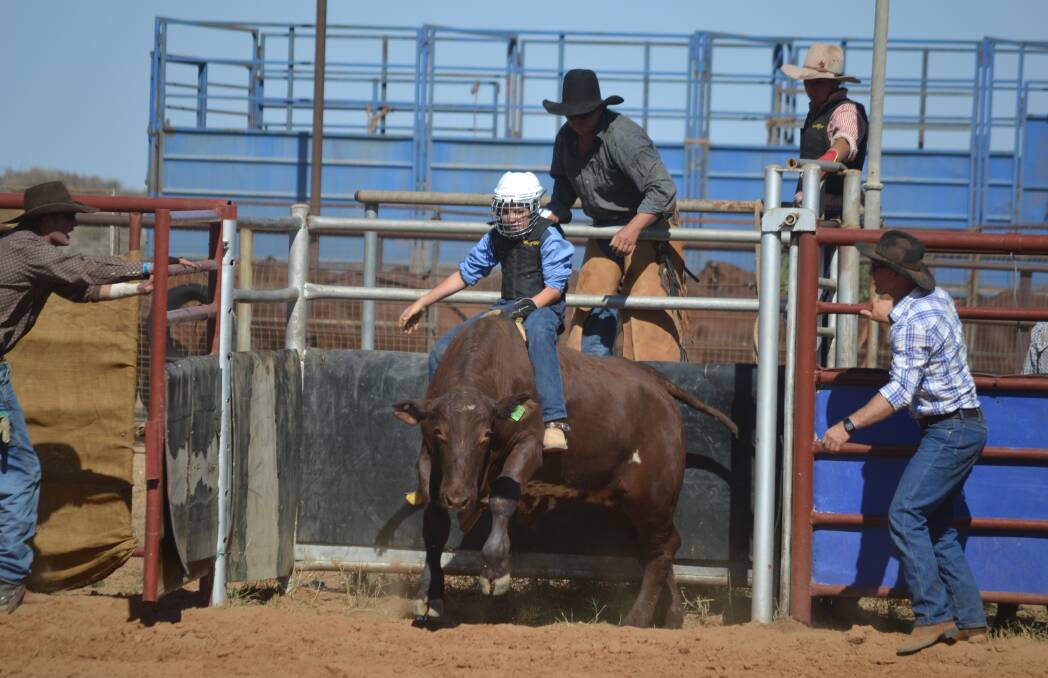 RIDER: Izayah Gilby, 13, is hoping to show his skills at the Isa Rodeo school.