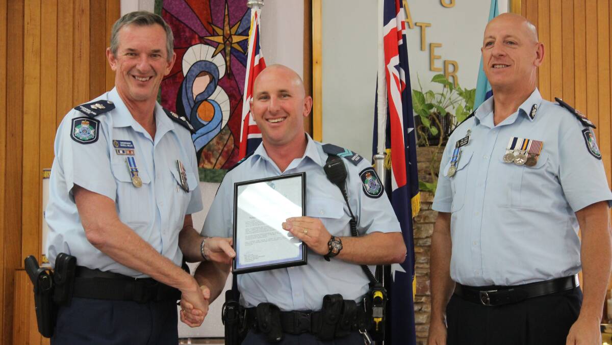 Superintendent Russell Miller, Senior Constable Wade Jackson and Acting Assistant Commissioner Paul Taylor.