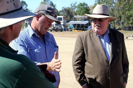 Senator Barry O’Sullivan talks with producers on a trip through Queensland last year.