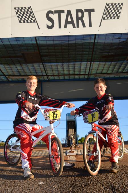 Bradley Leonard (left) and Bill Woodward  will compete at the BMX National Championships held in Brisbane tomorrow.