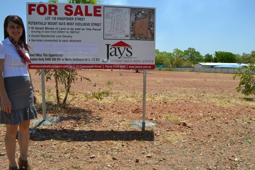IN NEED OF DEVELOPMENT: Jays Real Estate principal Sophie Keily describes the sale of a 15-block estate in Kingfisher Street as “an interesting situation” for Mount Isa.