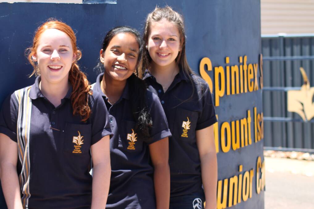 Spinifex State College students Katie George-Sloan, Tara Cherian and Krystal Wright received Spirit of Opti-Minds awards. 