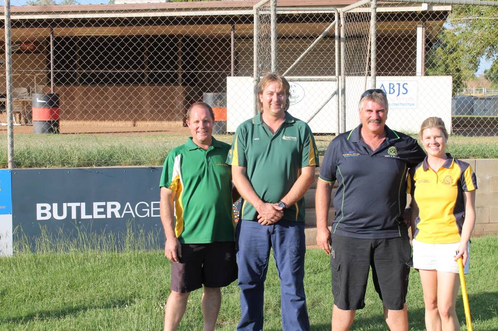 BRIGHT TIMES AHEAD: Jason Brogden (MIHA treasurer), Michael Scotney (Operations Manager Dave Clancy Electrical), Mark Liddle (MIHA president) and Kristy-Lee Crawford (MIHA Junior co-ordinator) are all excited for the future of hockey in Mount Isa.