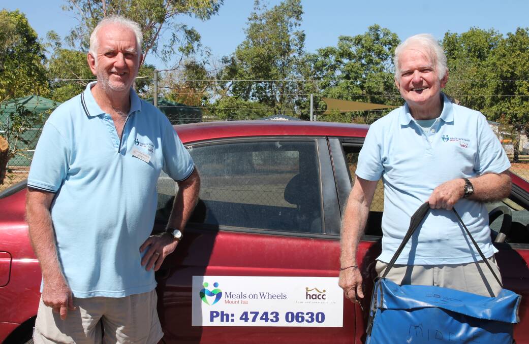 Mount Isa Meals on Wheels treasurer Bob Bentley and delivery driver for 14 years Graham Brennan are asking for members of the community to give a helping hand for a good cause.