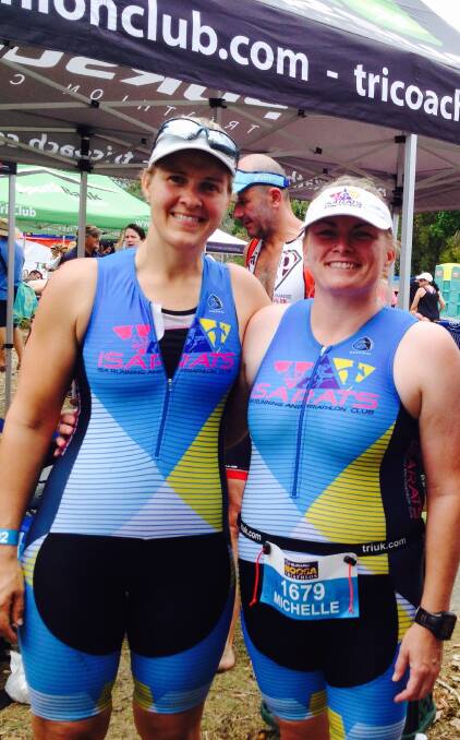 Vicki Nicholson and Michelle Lee are all smiles post-race.