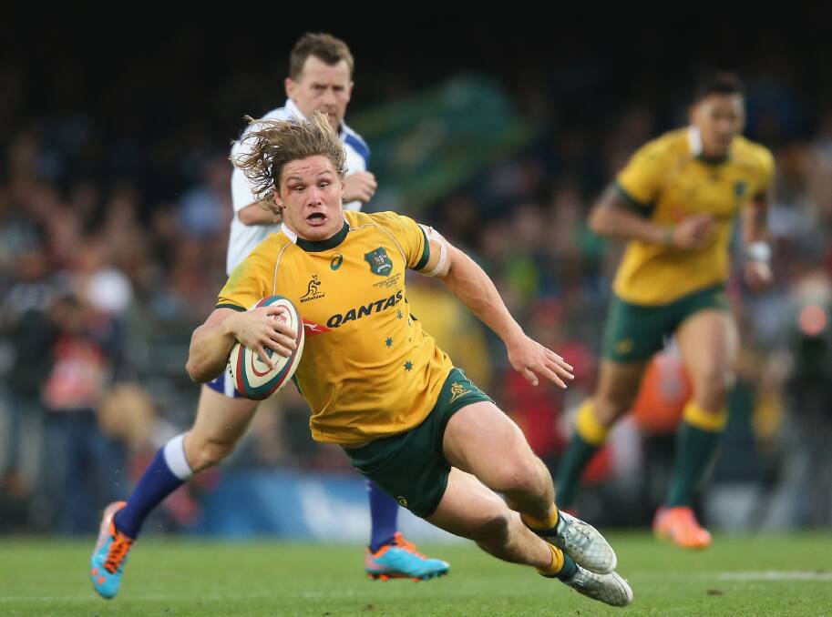 DANGER: Wallabies captain Michael Hooper is regarded as a big threat by the English in Saturday’s Test at Twickenham.
