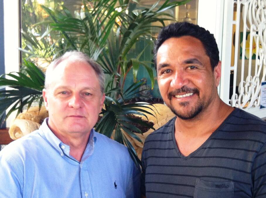 MMG Queensland operations general manager  Mark Adams with Alec Doomadgee.
