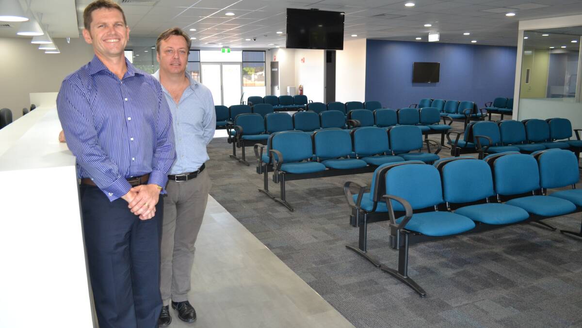 NEARLY OPEN: GP Super Clinic manager Matthew Cain and Sonic Health Plus national manager for projects and acquisitions Sandy McNab.