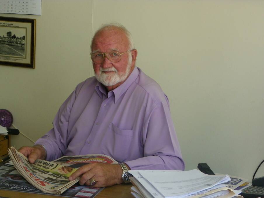 THAT GLARE: Mel Brosnan at his West Street Lane office this week with back copies of The North West Star. 
- Picture: JOHN WILSON