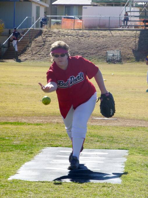 FAST BALL: Red Devils’ pitcher Brenda Henricks fires one down at the weekend. 
- Picture: DIANE CROGHAN