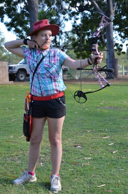 Jodie Jury is slowly climbing the ranks at the Mount Isa District Bowhunters Club.