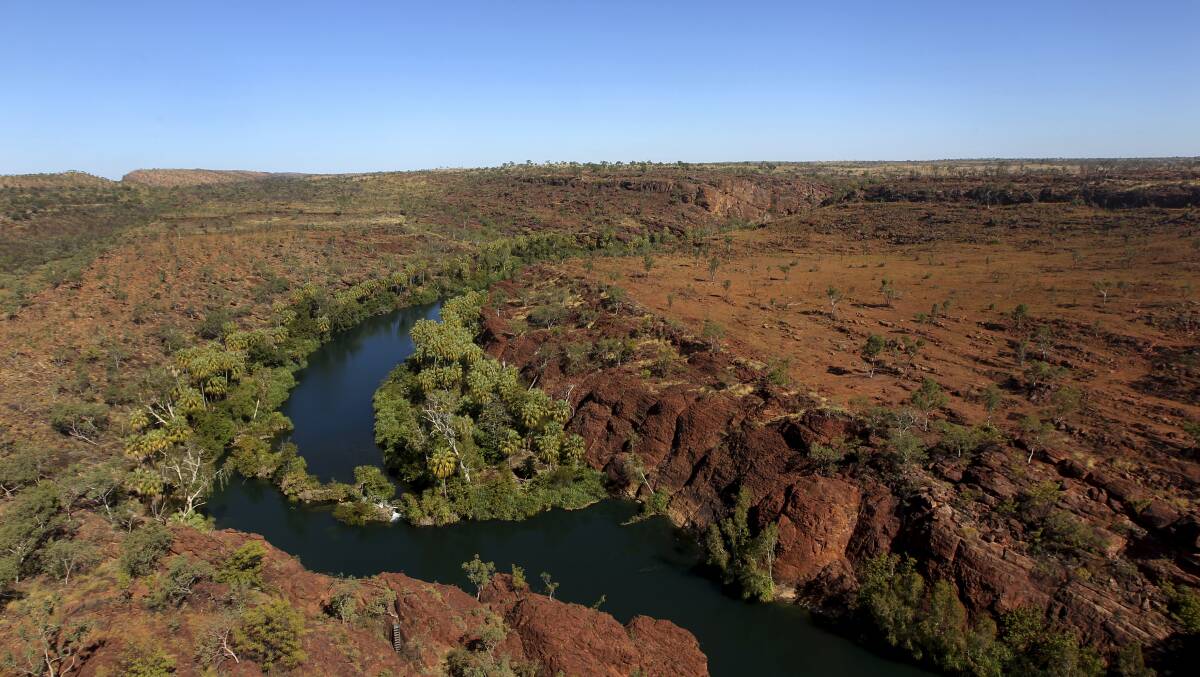 The popular Lawn Hill swimming hole, where a teenager was bitten by a freshwater crocodile recently.