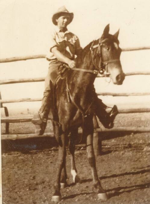Sid Biondi  pictured at the Camooweal stockyards in the 1940s