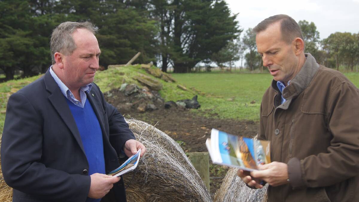 Prime Minister Tony Abbott and Agriculture Minister Barnaby Joyce at the launch.