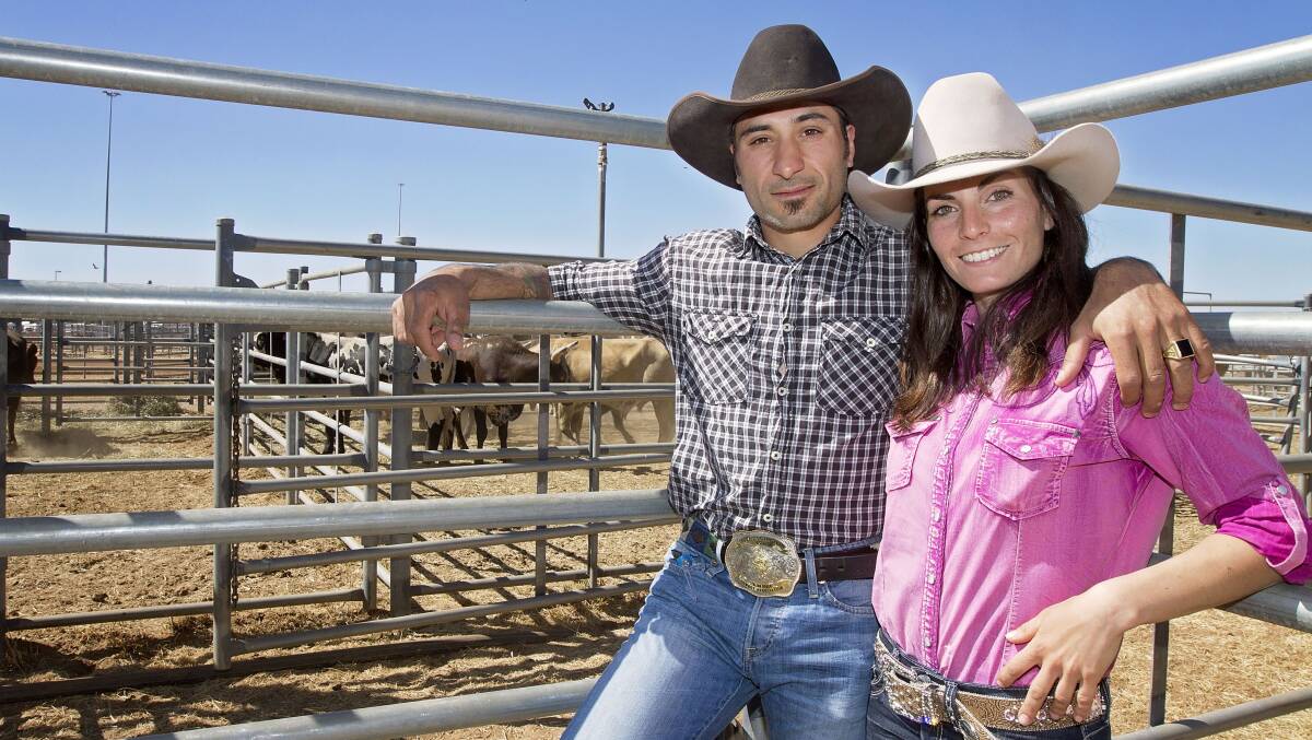 CHAMPION: Former Italian Rodeo Cowboy Association  Rookie of the Year Pietro Perri with his girlfriend Cristina Maccani. - Picture: KATE GLOVER