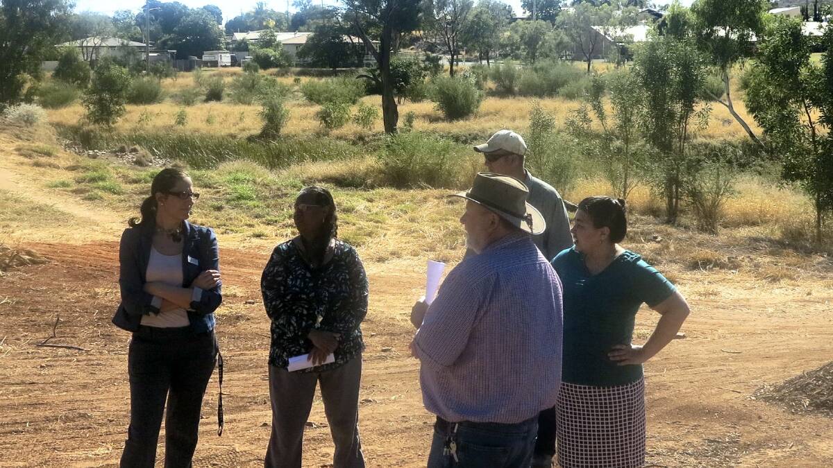 Making plans for Breakaway Creek are (from left) Chrissy Sonegare of St Kieran's Primary School, Fiona Hill of NWQICSS, Mick Brady of Southern Gulf Catchments, Corena Powers of Good Shepherd Parish and Gary Osman of Ngukuthati Children Family Centre.