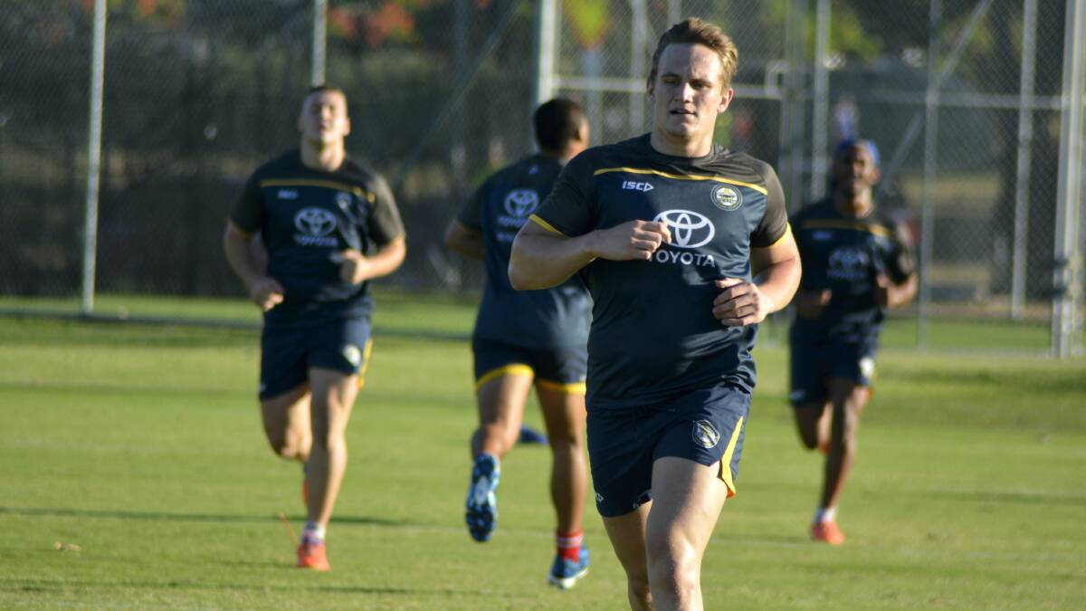HUGE TALENT: Coen Hess, training here with the North Queensland Cowboys, has been selected in the 2015 Emerging Maroons Squad.