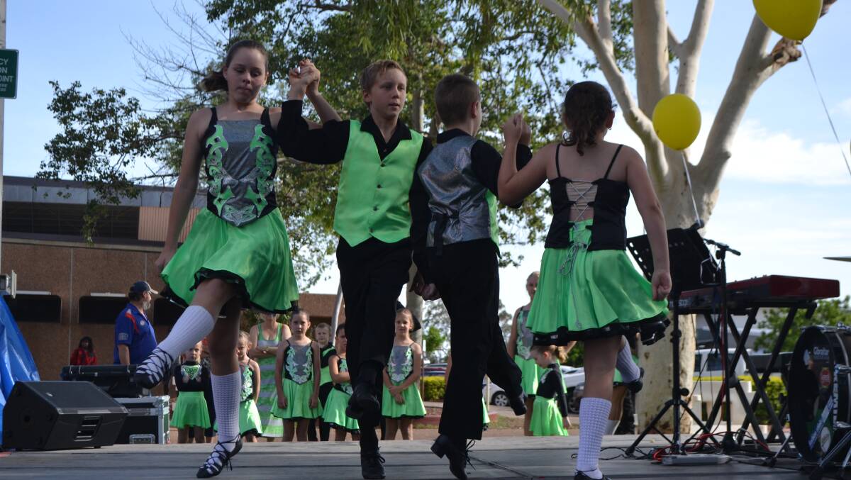 TALENT: Mount Isa’s Irish dancers entertain at the Australia Day breakfast. 
