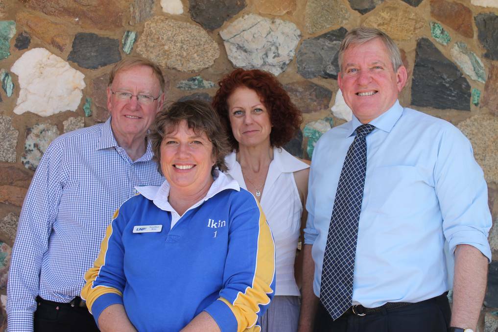 Noeline Ikin, (second from left) has been confirmed as the LNP's Kennedy candidate for the 2016 federal election. Pictured here with Theresa Craig and LNP Senator Ian Macfarlane.