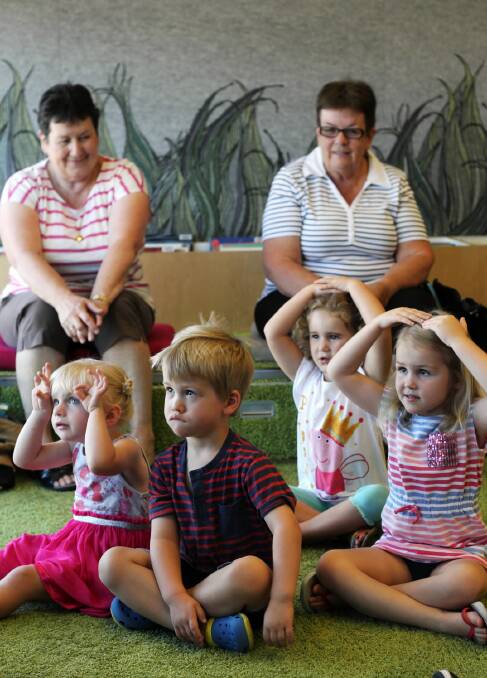 It’s all about the grandparents at Lavington Library as children and their carers listen to library officer April Wood during Storytime this week. 