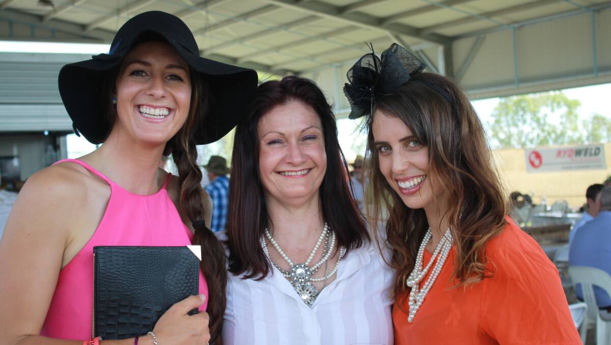 LOTS OF LAUGHS: Alicia McClymont, Toni Anning and Rani Konietsko met for drinks at the Red Claw Luncheon. 