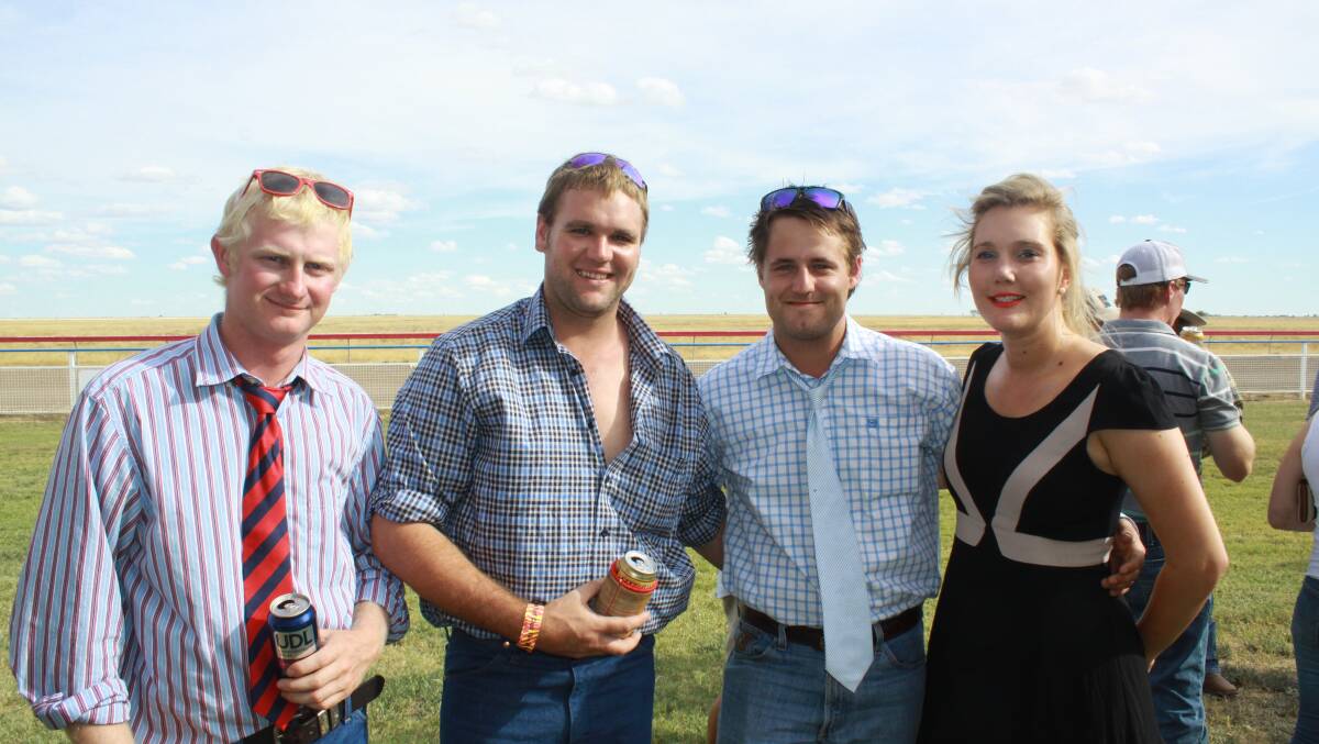 FAMILY ACT: Brendan, D.J., Alphonse and Claire Gadgataro spent the day at the races at the weekend. 