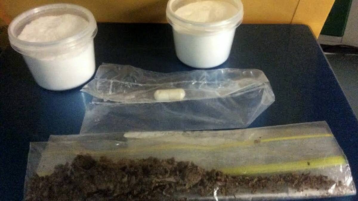 EXHIBIT: These items were found on a road train on Thursday morning. Police believe the white powder to be methamphetamine.
