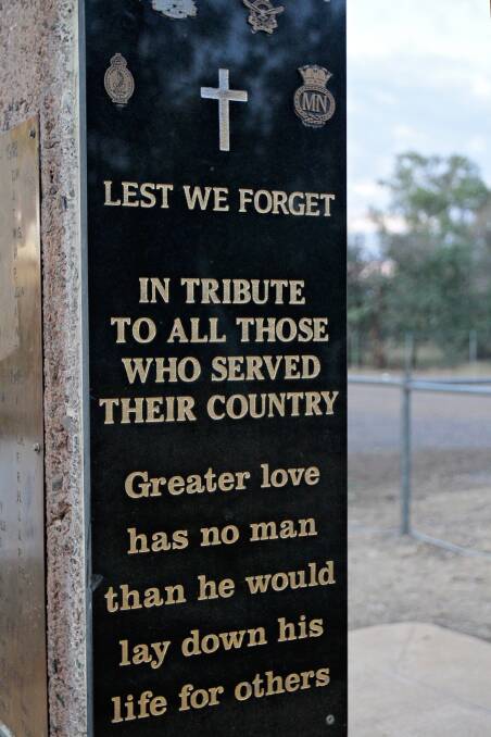 TRIBUTE: A plaque honouring our diggers.