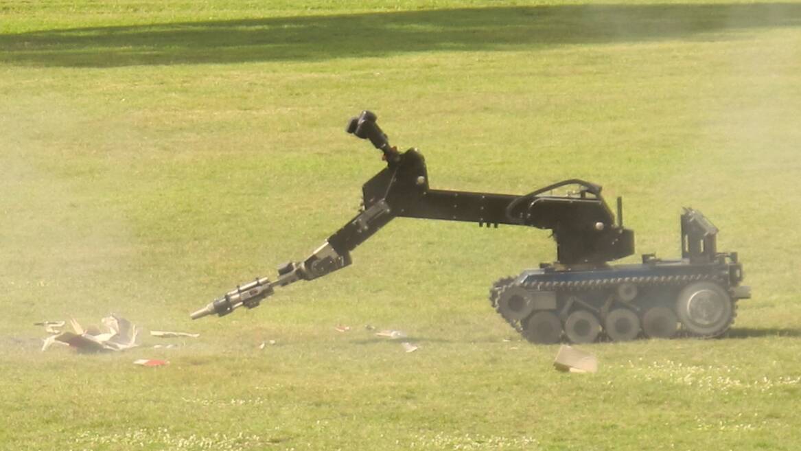 The police robot being used in the search.