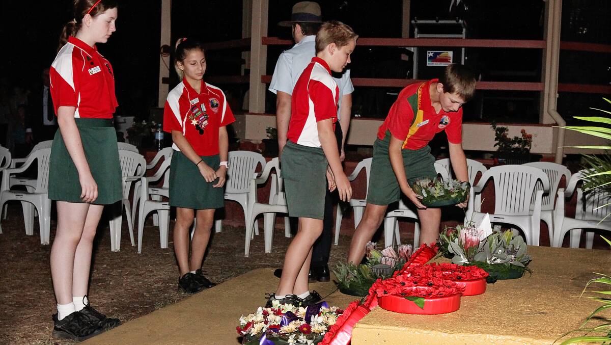 PAYING RESPECTS: Students from St Kieran's Catholic Primary School.
