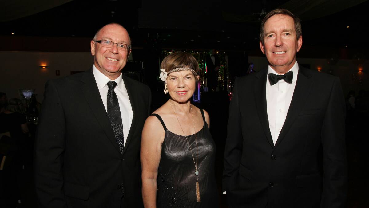 GLAMOUR: Chris Purvis, Sue Belsham and Paul Woodhouse. 