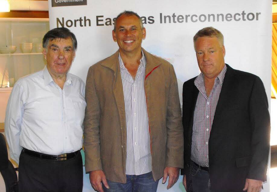Mount Isa mayor Tony McGrady, NT minister Adam Giles and MITEZ president David Glasson.