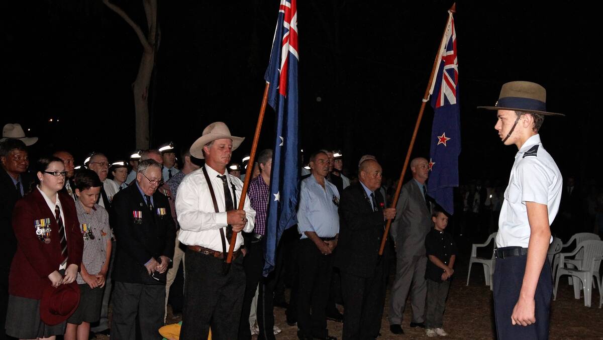RESPECT: Residents and returned servicemen and women at the dawn service.